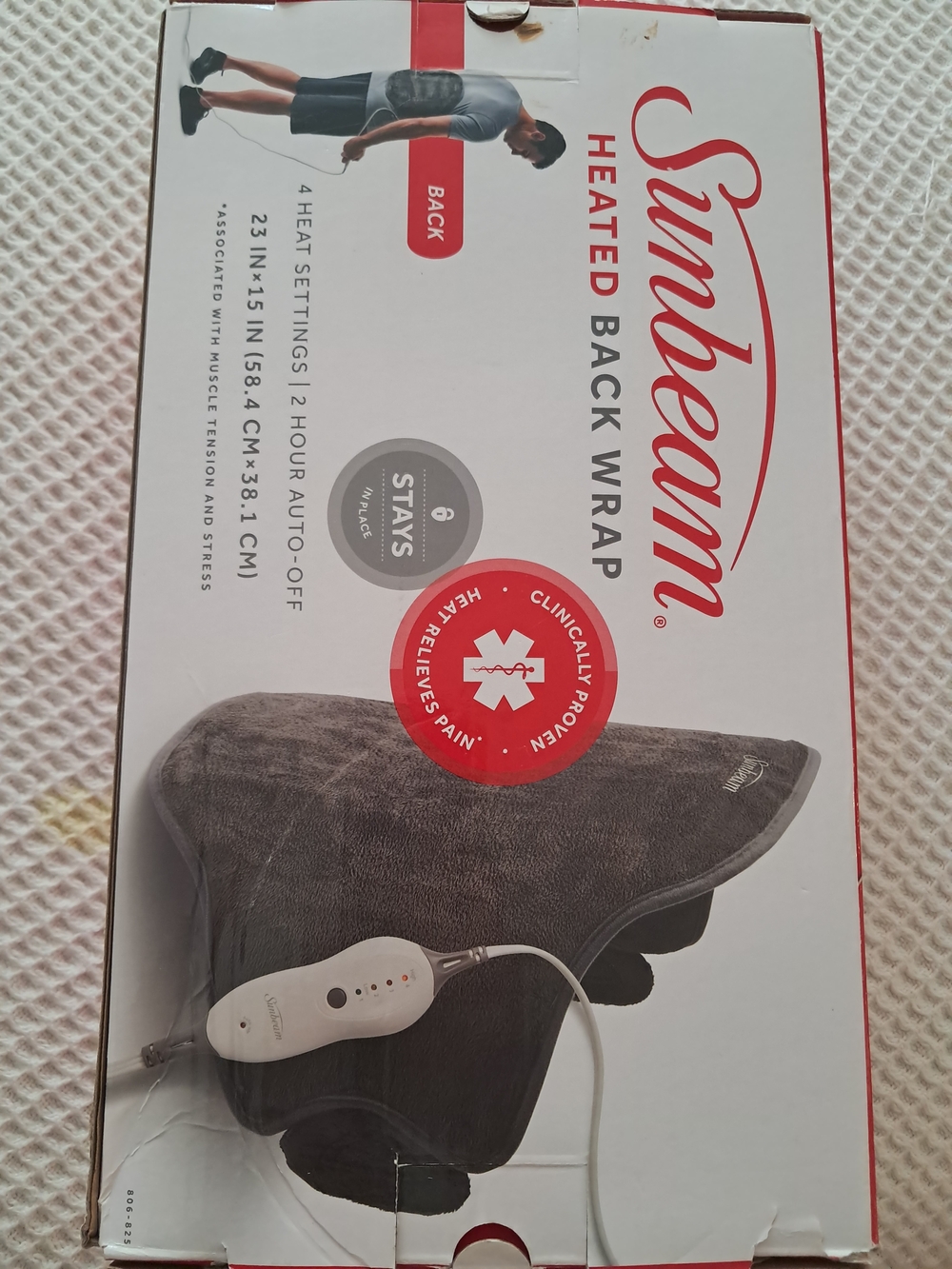 Sunbeam Heated Back Wrap in Dark Gray